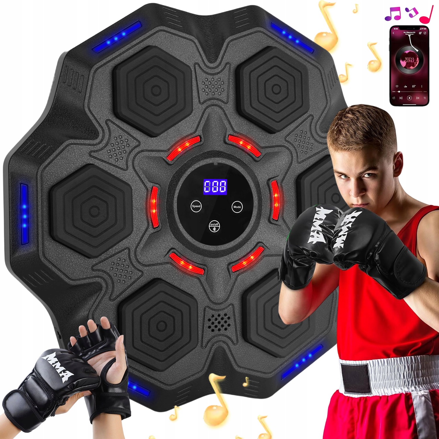 Music Boxing Machine Boxovací Stěna Hudební Štít Bluetooth Rukavice