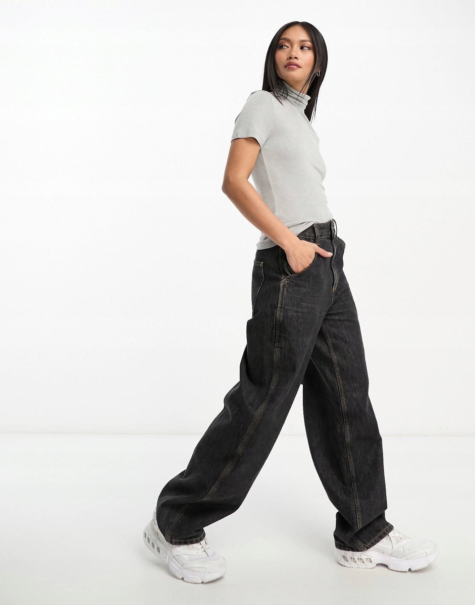 TOP Z GOLFEM DAMSKI SZARY ROZM S 746 Rozmiar S