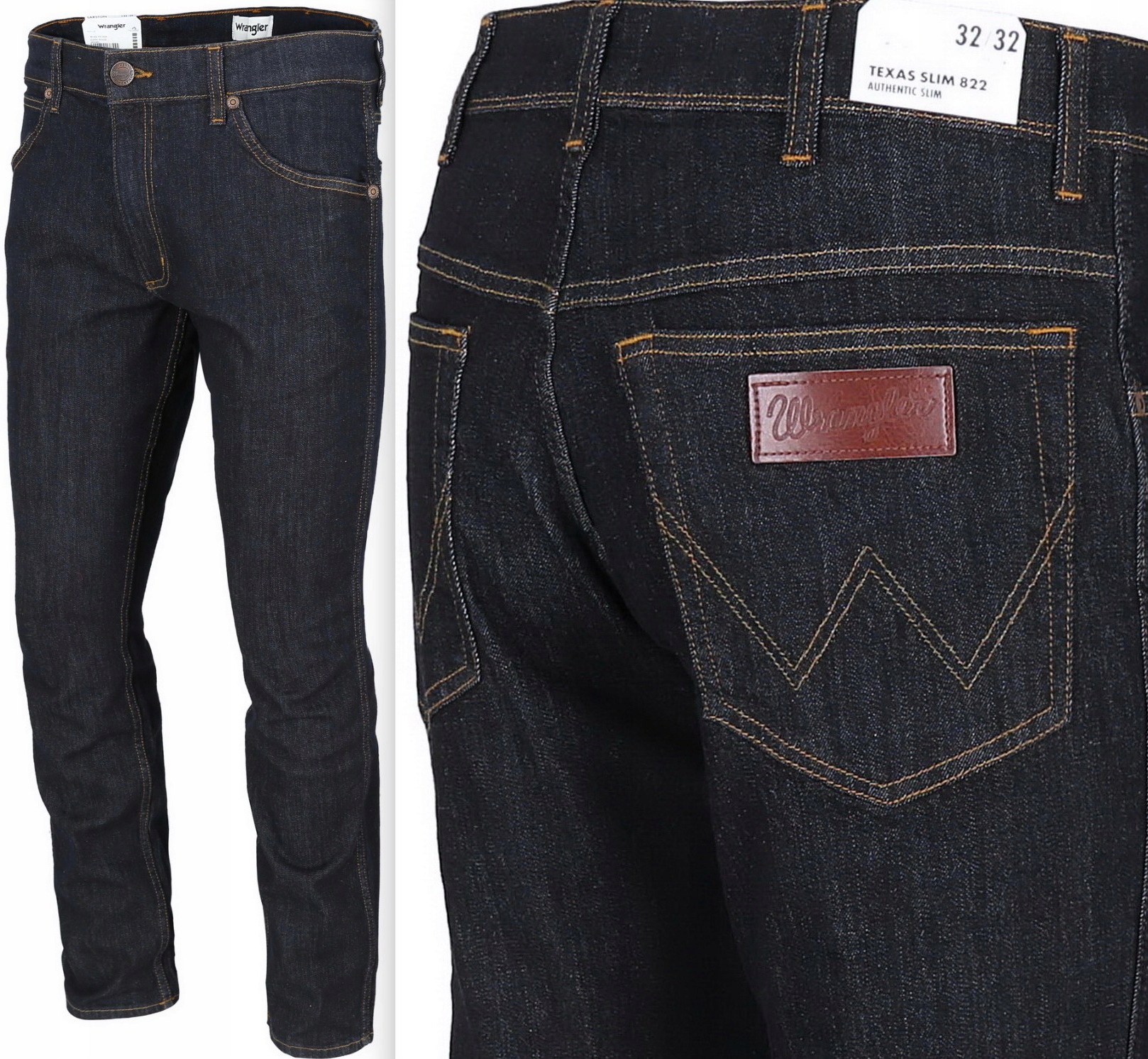 WRANGLER TEXAS SLIM DARK RINSE JEANS - W31 L34