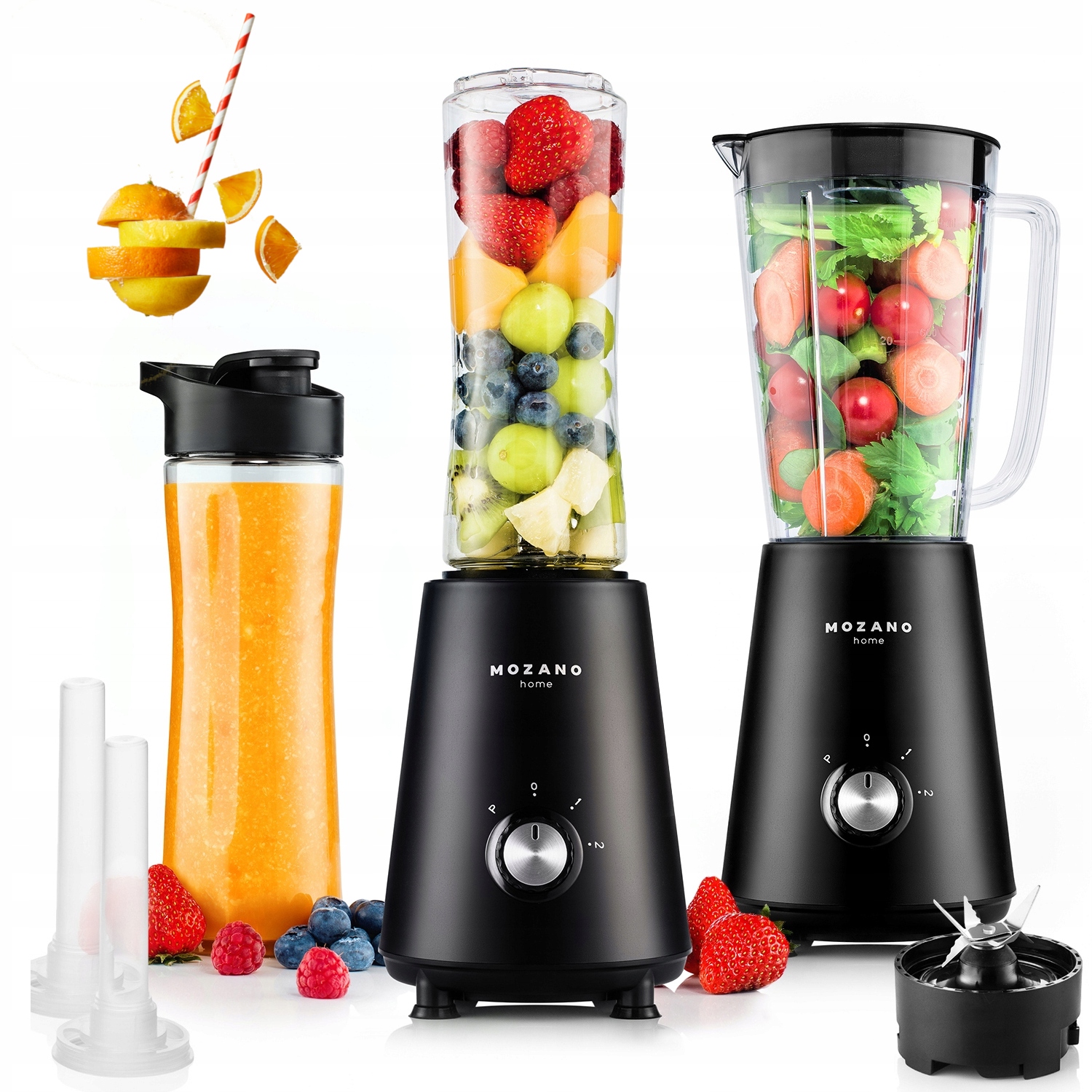 Blender Kielichowy Mozano 450 W Czarny 2 Bidony Z Wkładami Chłodzącymi