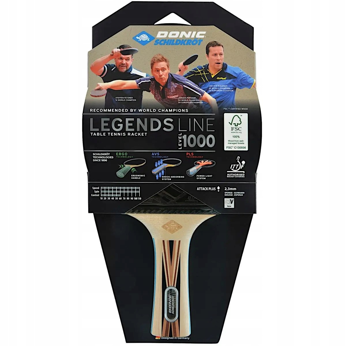 Rakietka do Tenisa Stołowego Legends 1000 Fsc Donic Donic