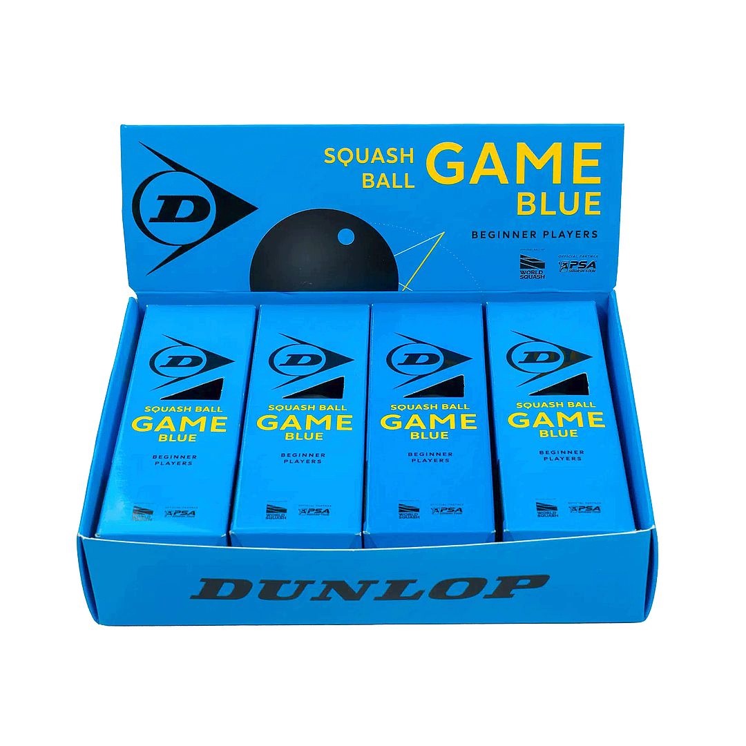 Squashové míčky Dunlop Game Blue 4 x 3 ks modrá tečka