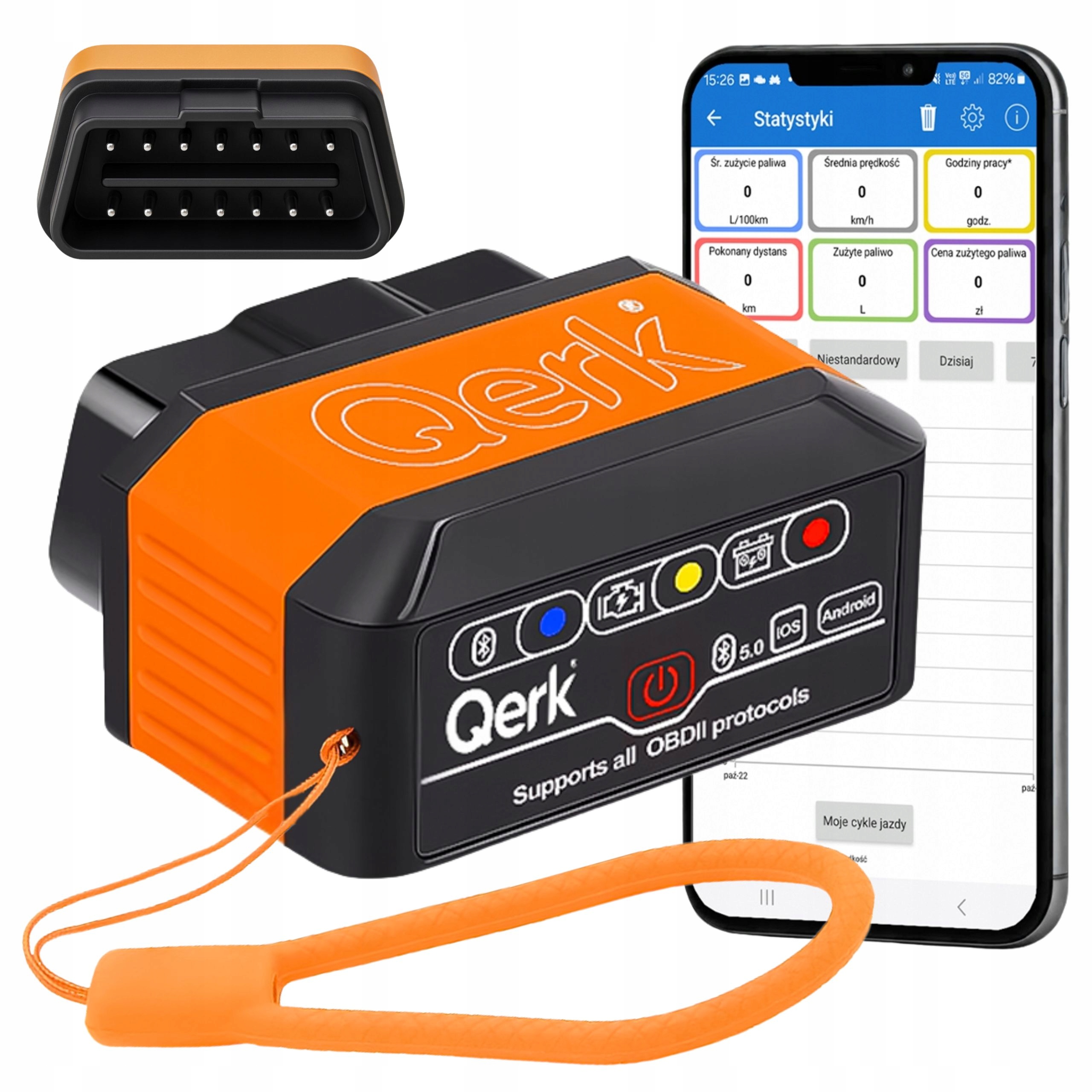 Tester Diagnostyczny OBD2 ELM327 Bluetooth 5.0 Skaner Błędów Qerk KW905