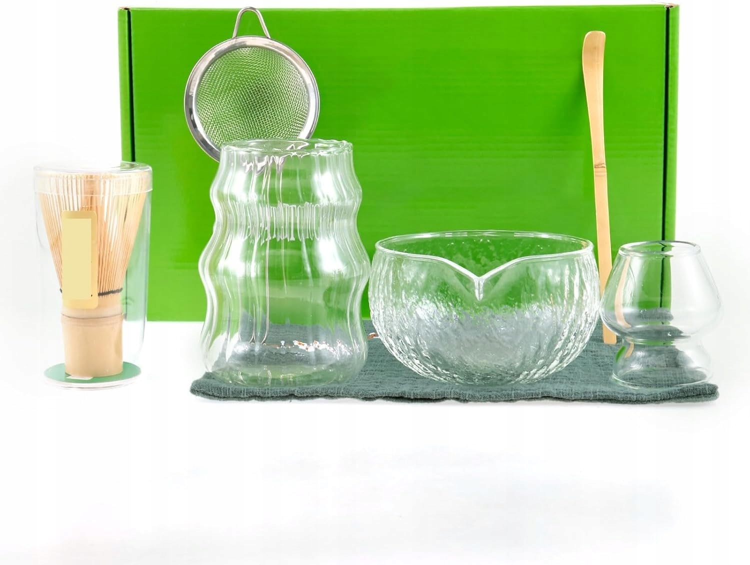 Levně Sada na výrobu Matchy, japonský Čaj Matcha 7v1 Průhledné sklo