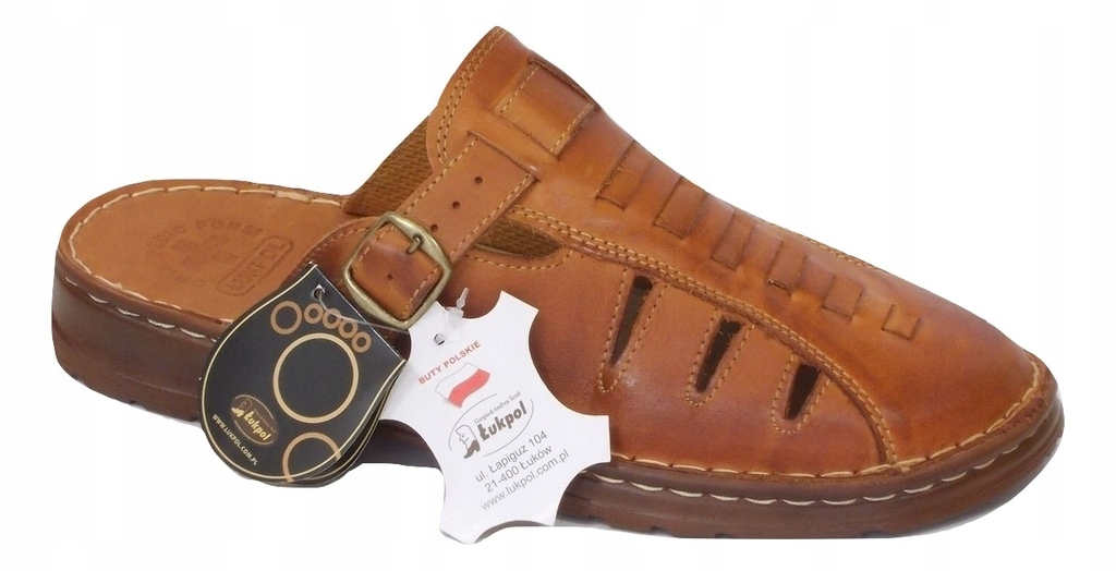Lukpol Kožené Pánské Pantofle Koniak Lico Šité 41