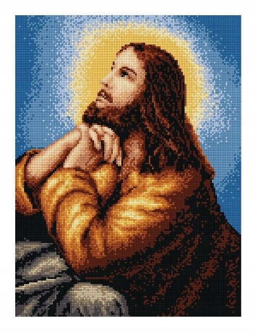 Vyšívací sada křížová a polokřížová Ježíš 8007, 30 x 40 cm Ariadna