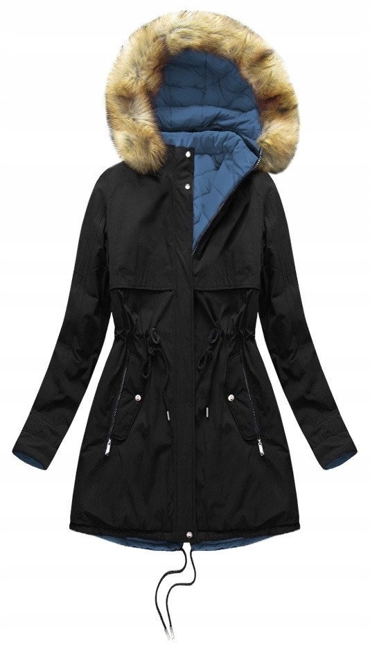 Oboustranná Bunda W214BIG Černo-modr. XXL (44)