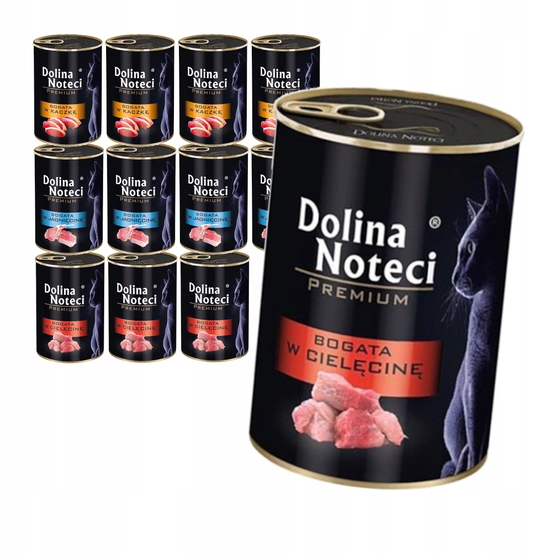 Dolina Noteci Premium Mokré Krmivo Pro Kočky Mix 3 příchutí 12x400 g bez ryb