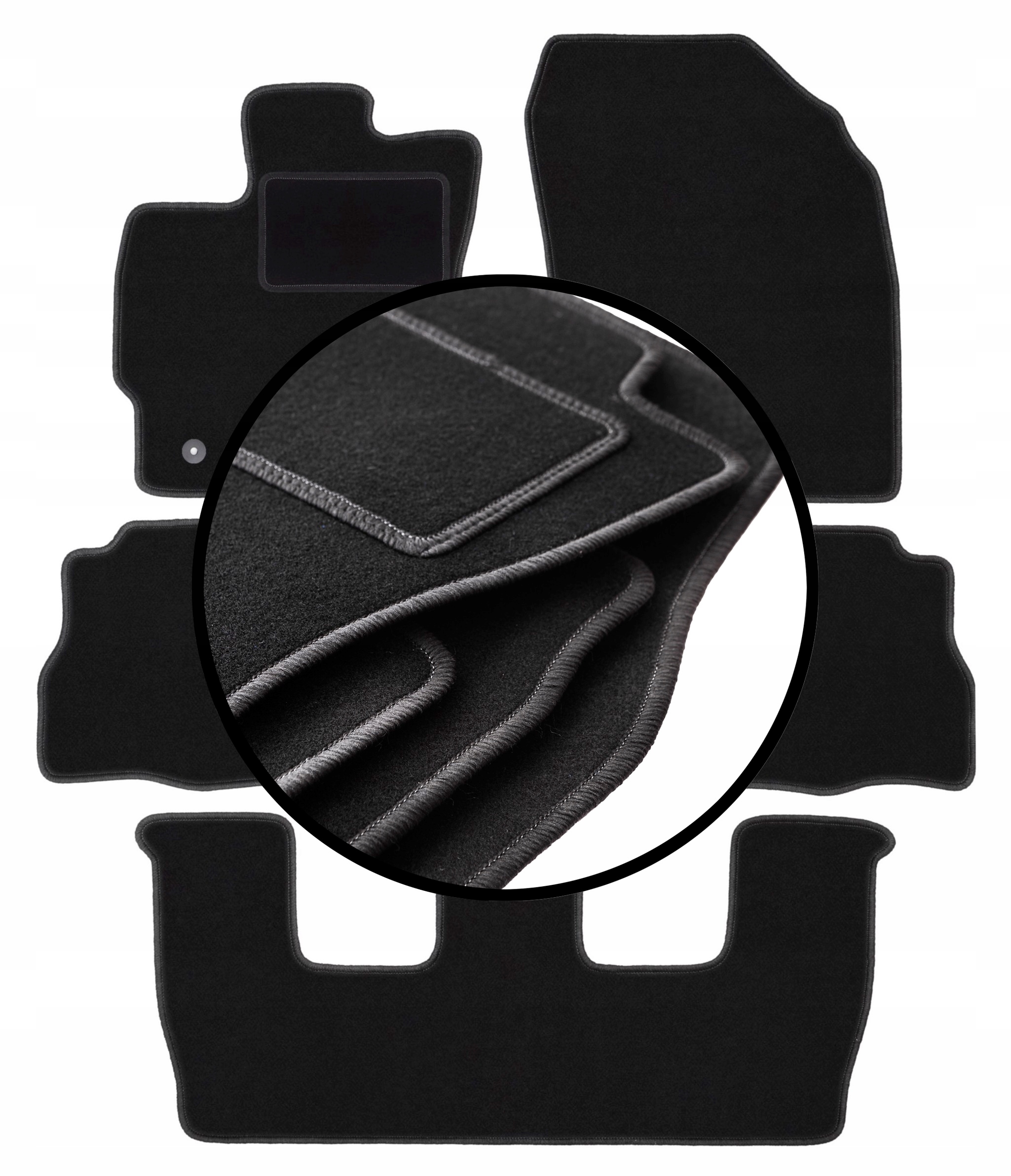 Velurové koberce komplet pro: Toyota Prius III Plus 7 osob (2011-)