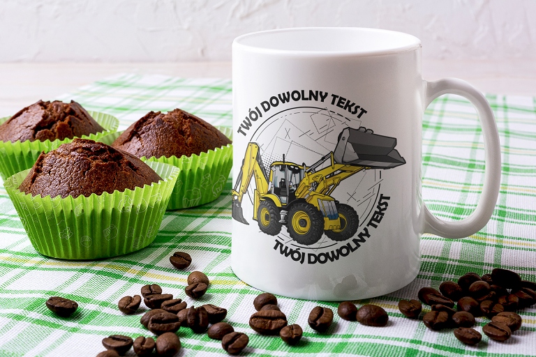 KUBEK UPOMINEK PREZENT KOPARKA WŁASNY NAPIS Marka inna