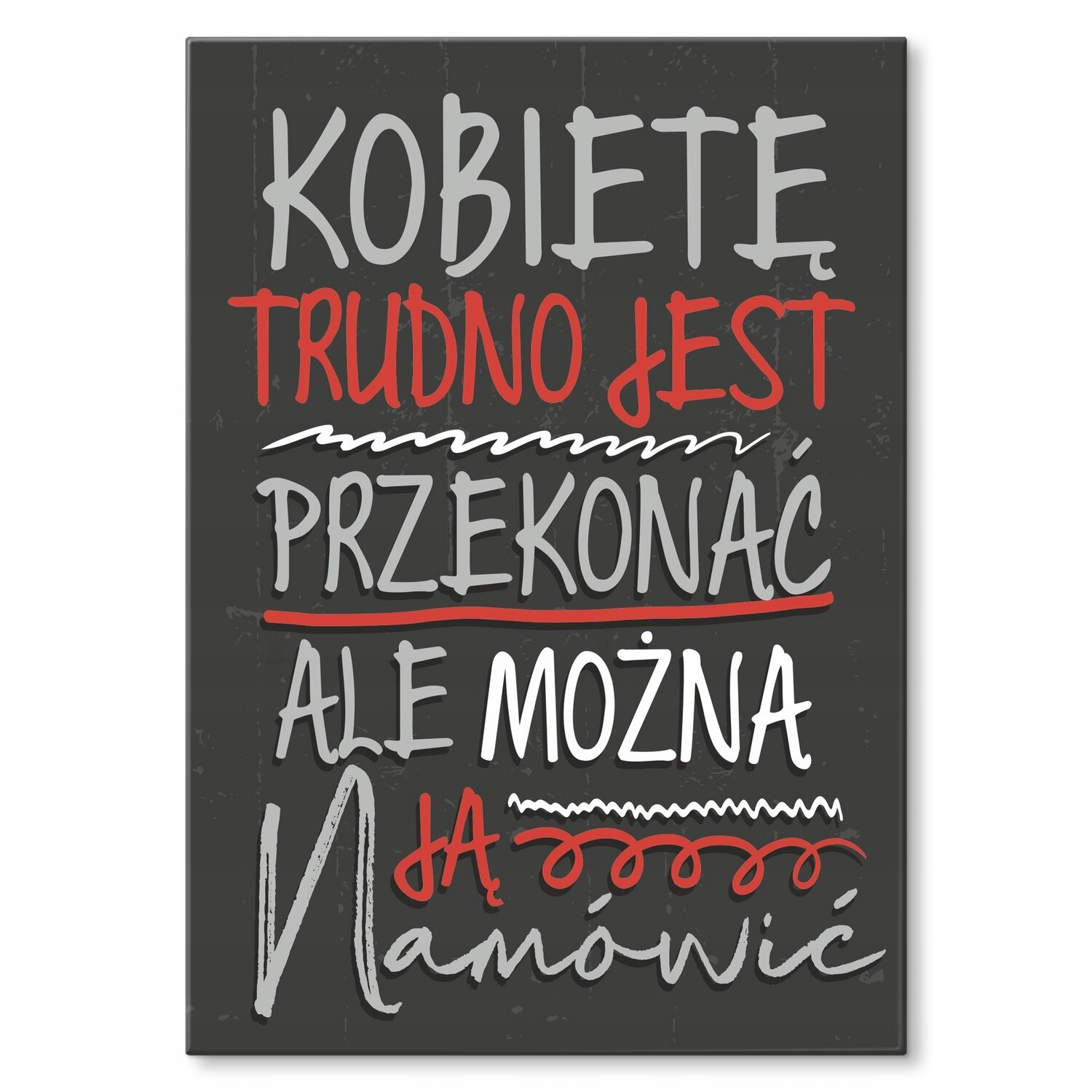 Kovový plakát Ženu je těžké přesvědčit Dárek 30 x 42 cm