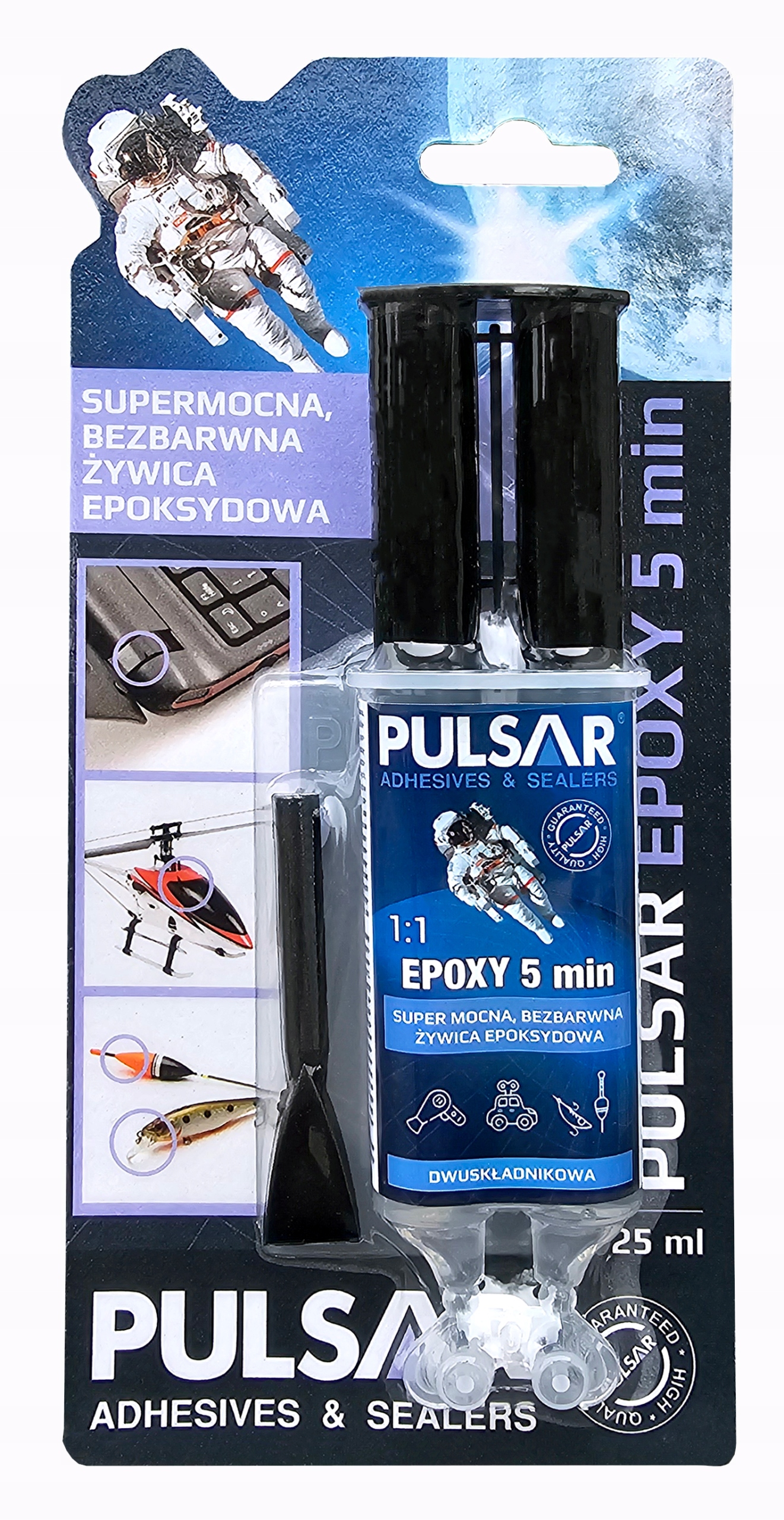 Żywica epoksydowa z płytką Pulsar Epoxy 5 min bezbarwna 25 ml
