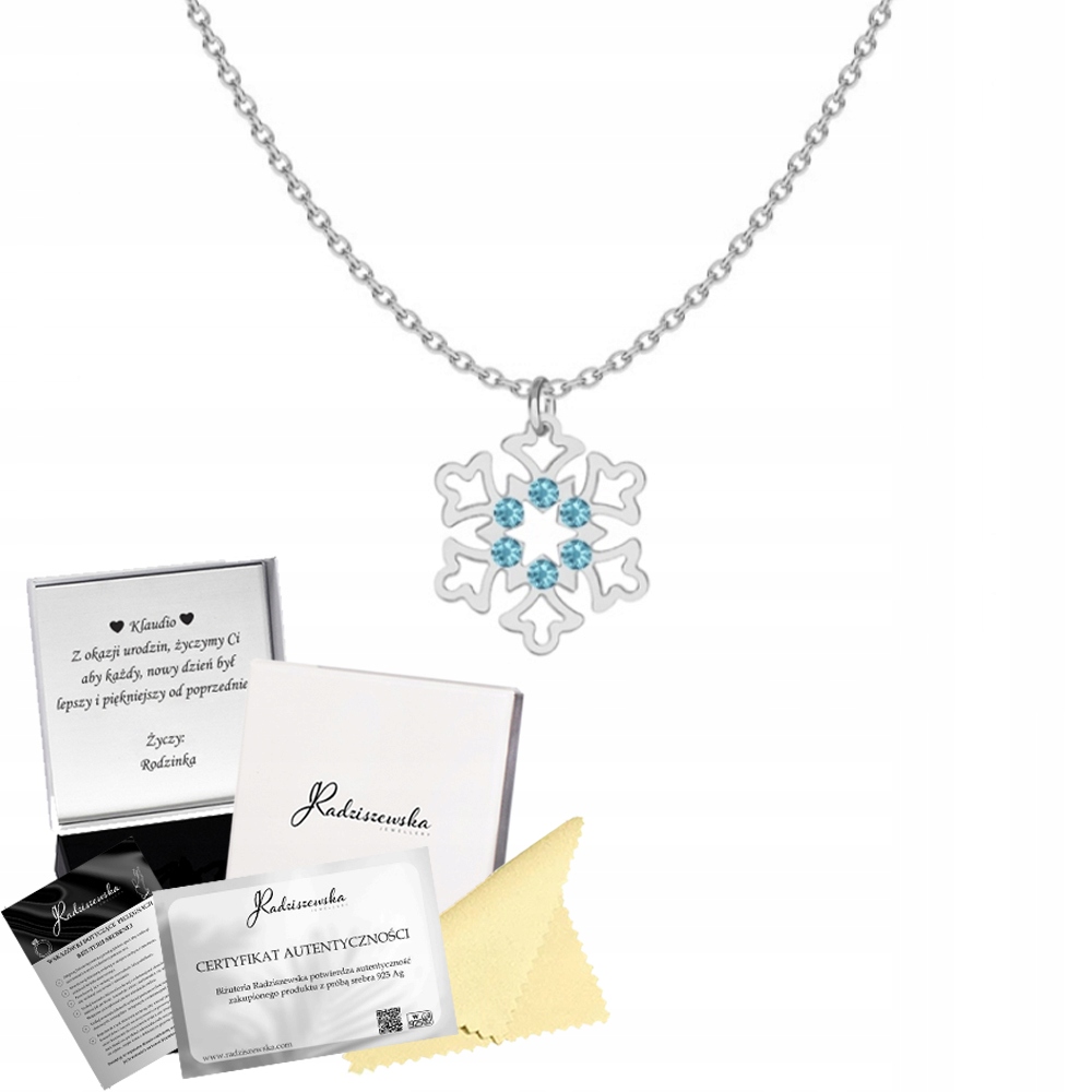 Stříbrný náhrdelník Sněhová Vločka Stříbro 925 Vánoční šperky Dárek