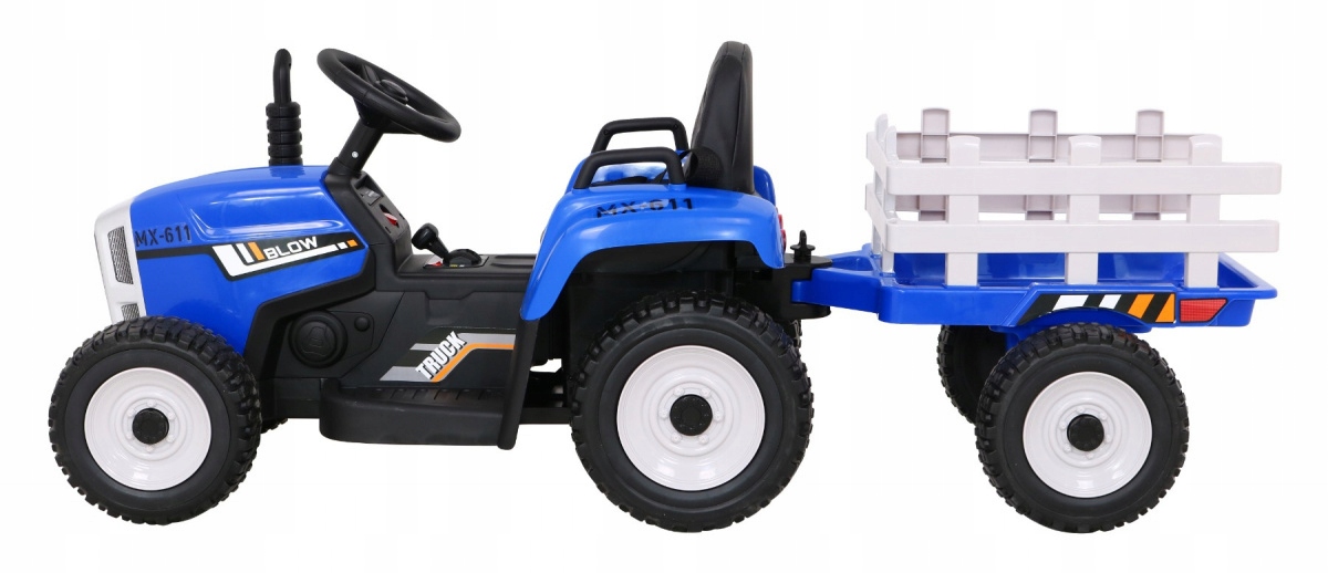 Traktor na akumulator z Przyczepką Pilot 137cm 12V Miękkie koła Eva