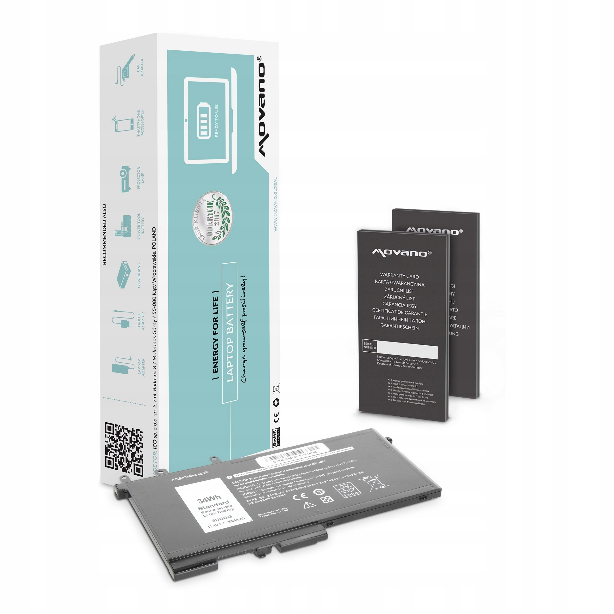 Baterie pro Dell Movano E5280 E5480 E5580