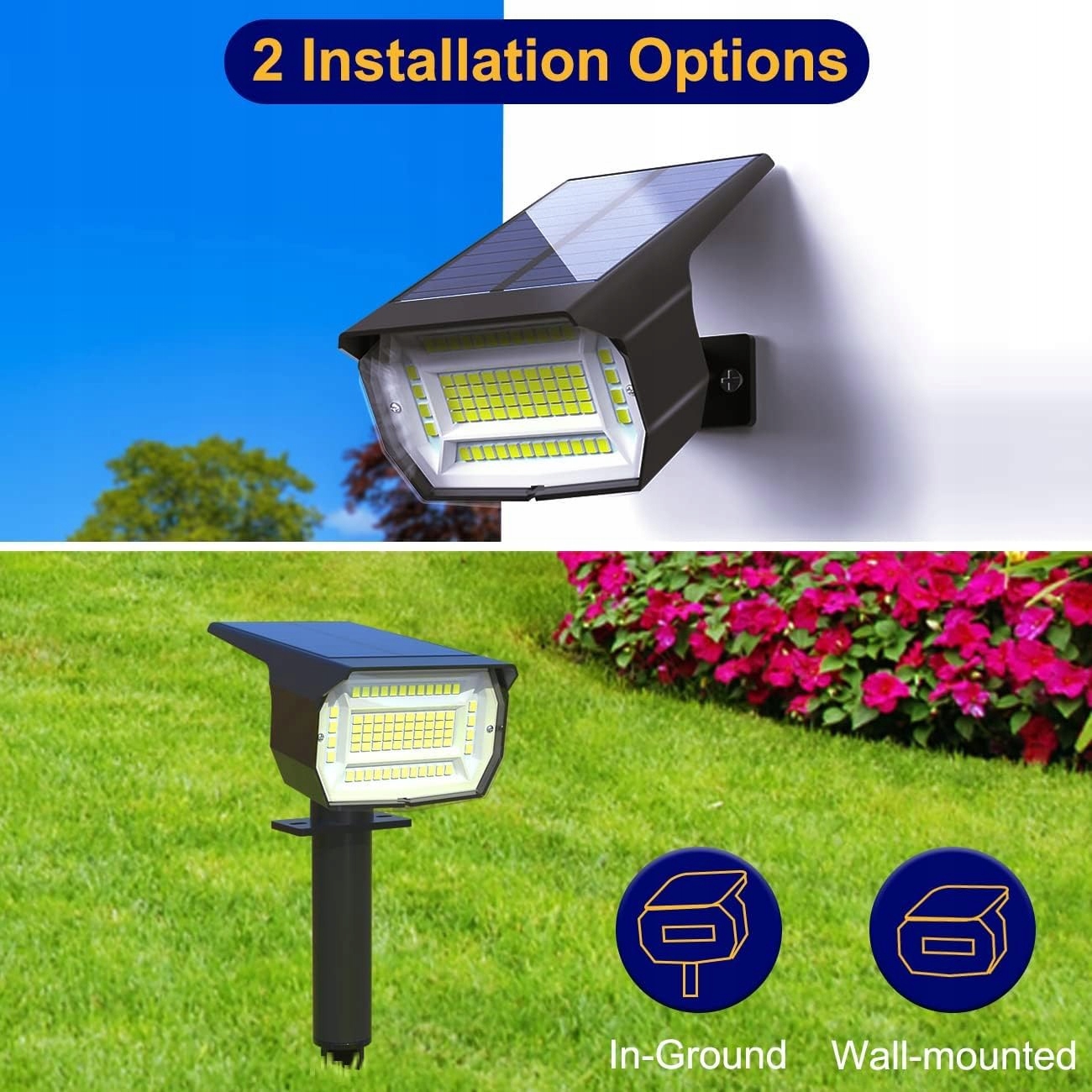 LOTMOS Solarlampy Zewnętrzne 8 Sztuk 72LED 6500K Wodoodporne — miniatura 5