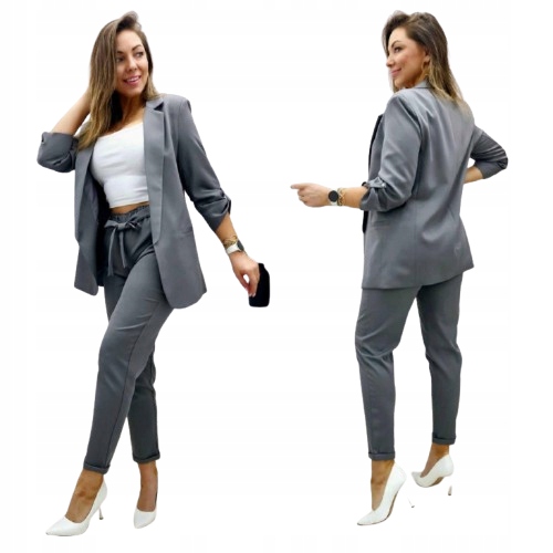 Anet dámské elegantní kalhoty jednoduché dlouhé šedé velikost 4XL