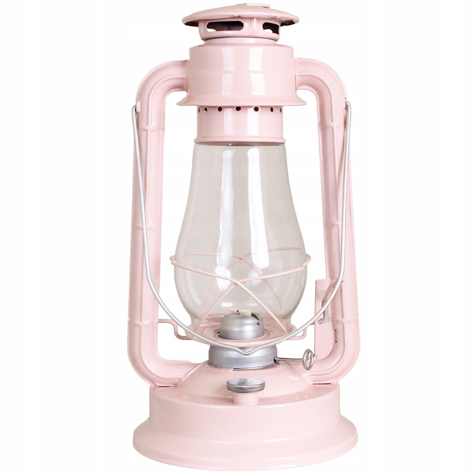 Petrolejová Lampa Velká Růžová kovová skleněná loftová lampa pro zahradní dům