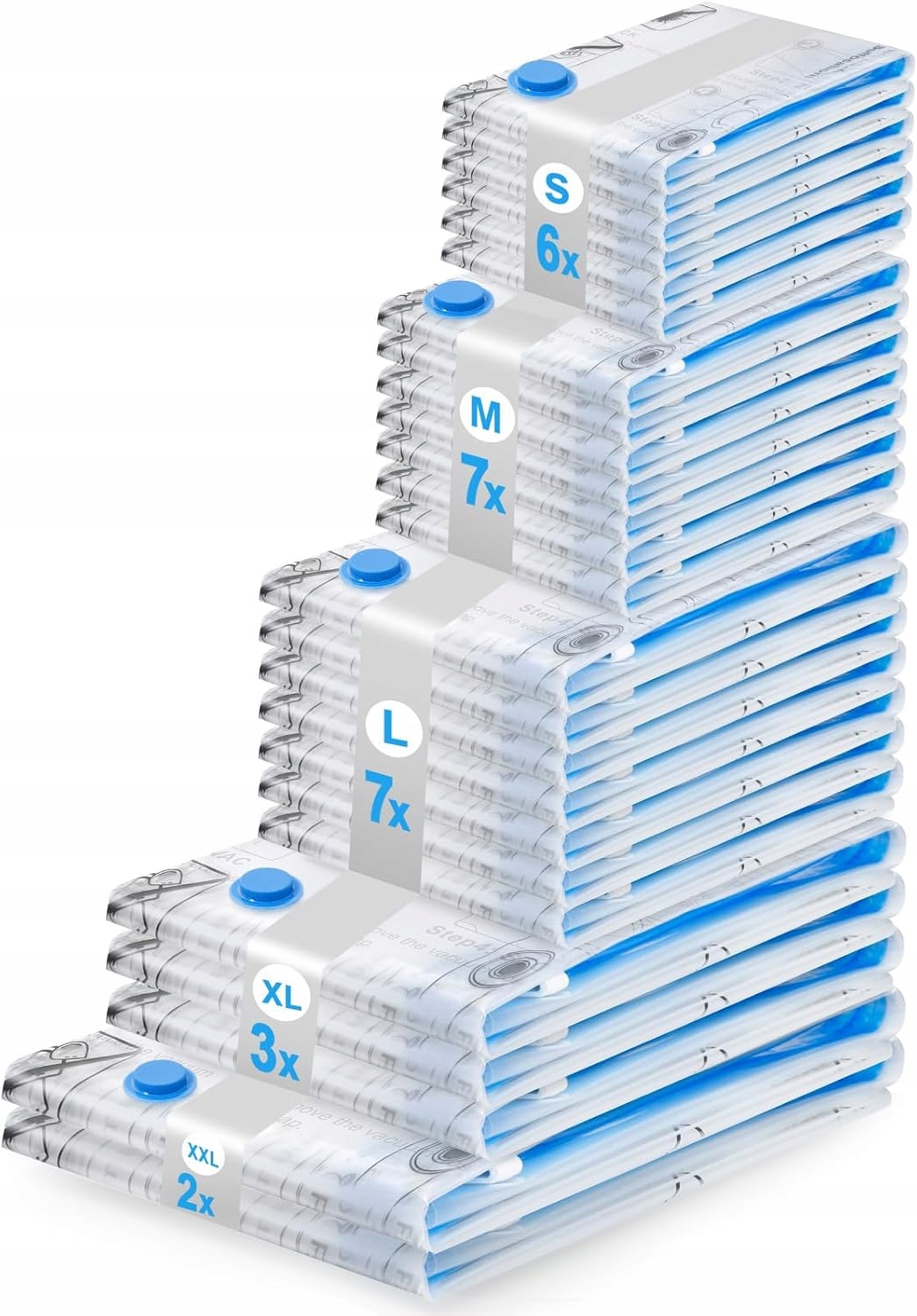 Levně Vakuové Pytle Na Oblečení na Povlečení Opakovaně Použitelné deky 25 ks