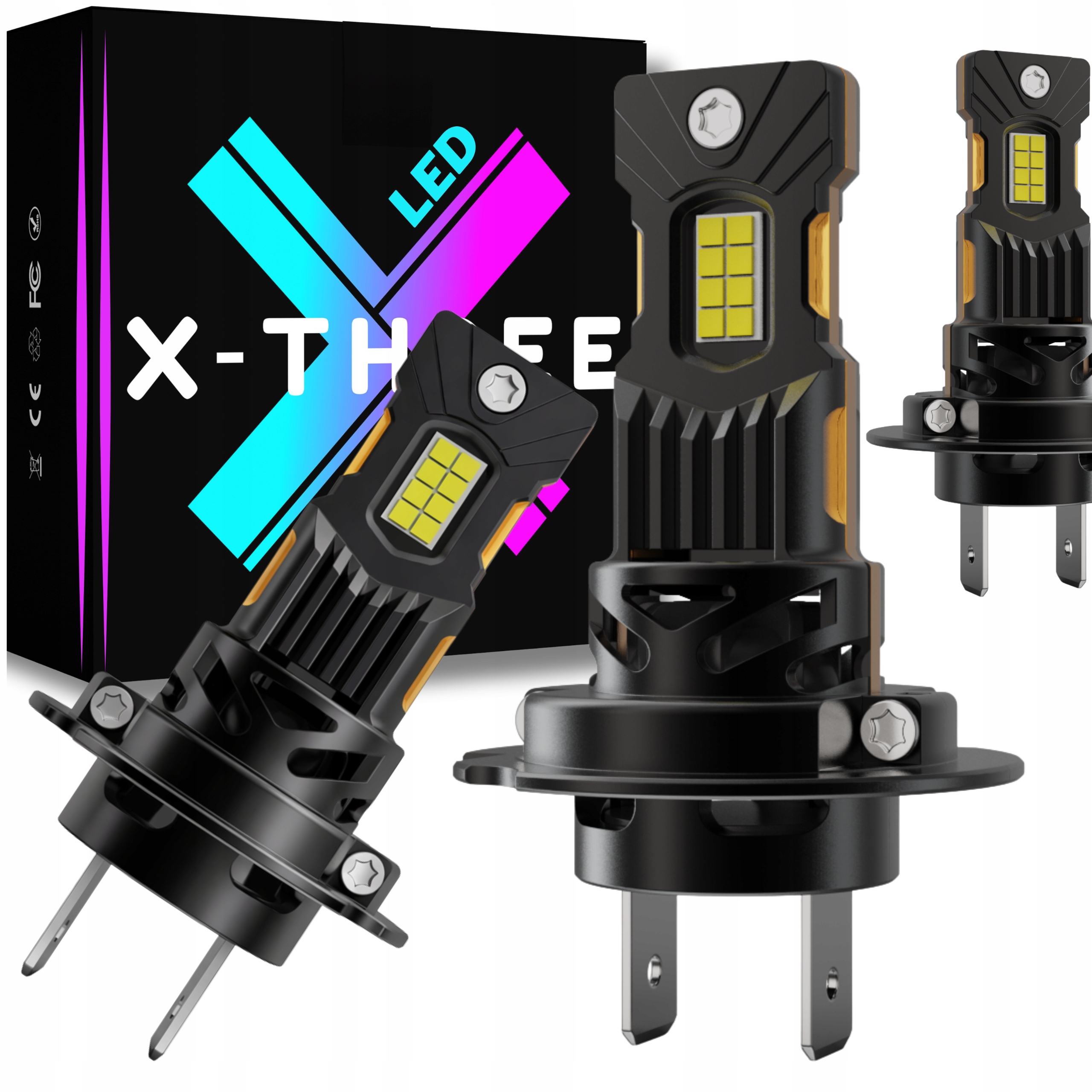 Žárovky H7 Led Homologace Bílé Silné Světlo Canbus Led Xenon