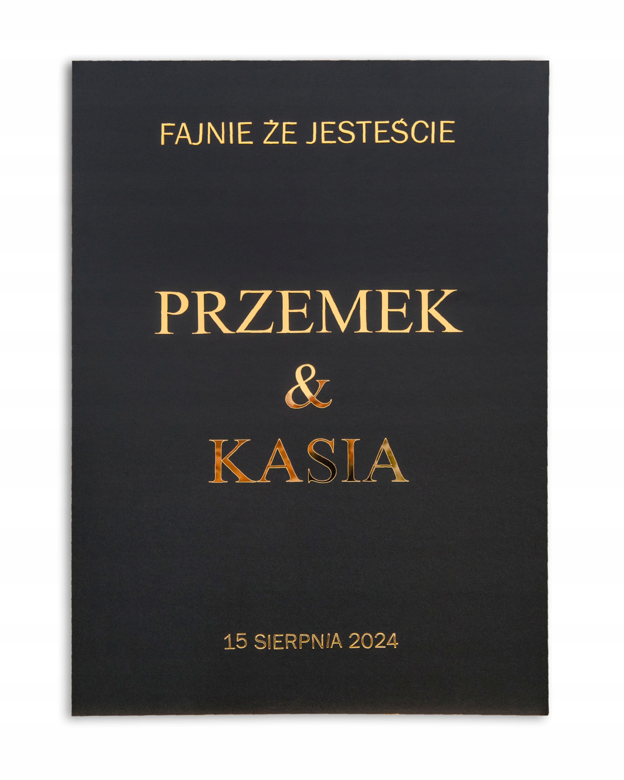 Tablica powitalna wesele ślub dekoracja prostokąt czarny TABŚ-8Z