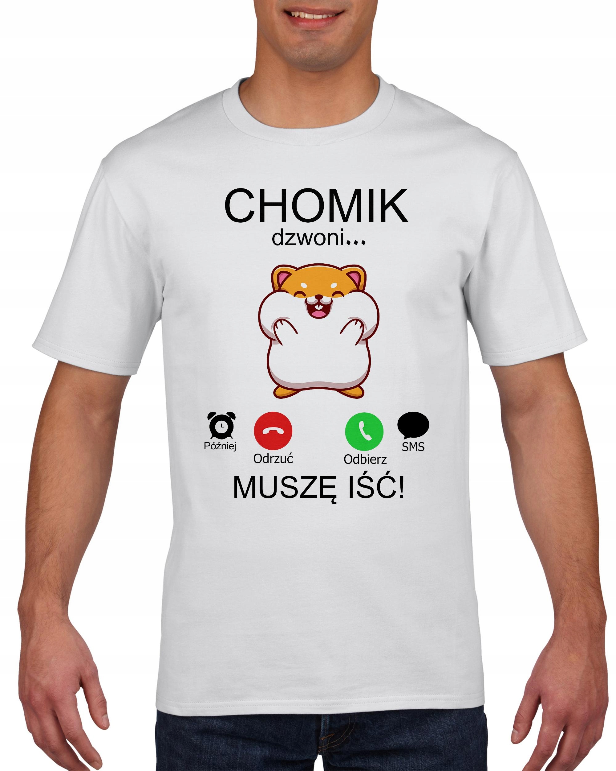 

Koszulka męska Muszę Iść Chomik Dzwoni L