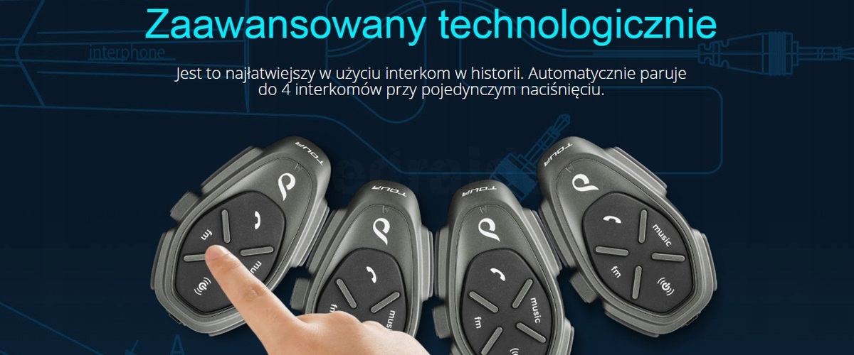 POLSKE KOMENDY 1 KASK INTERKOM INTERPHONE TOUR F5 Connection Type Bluetooth