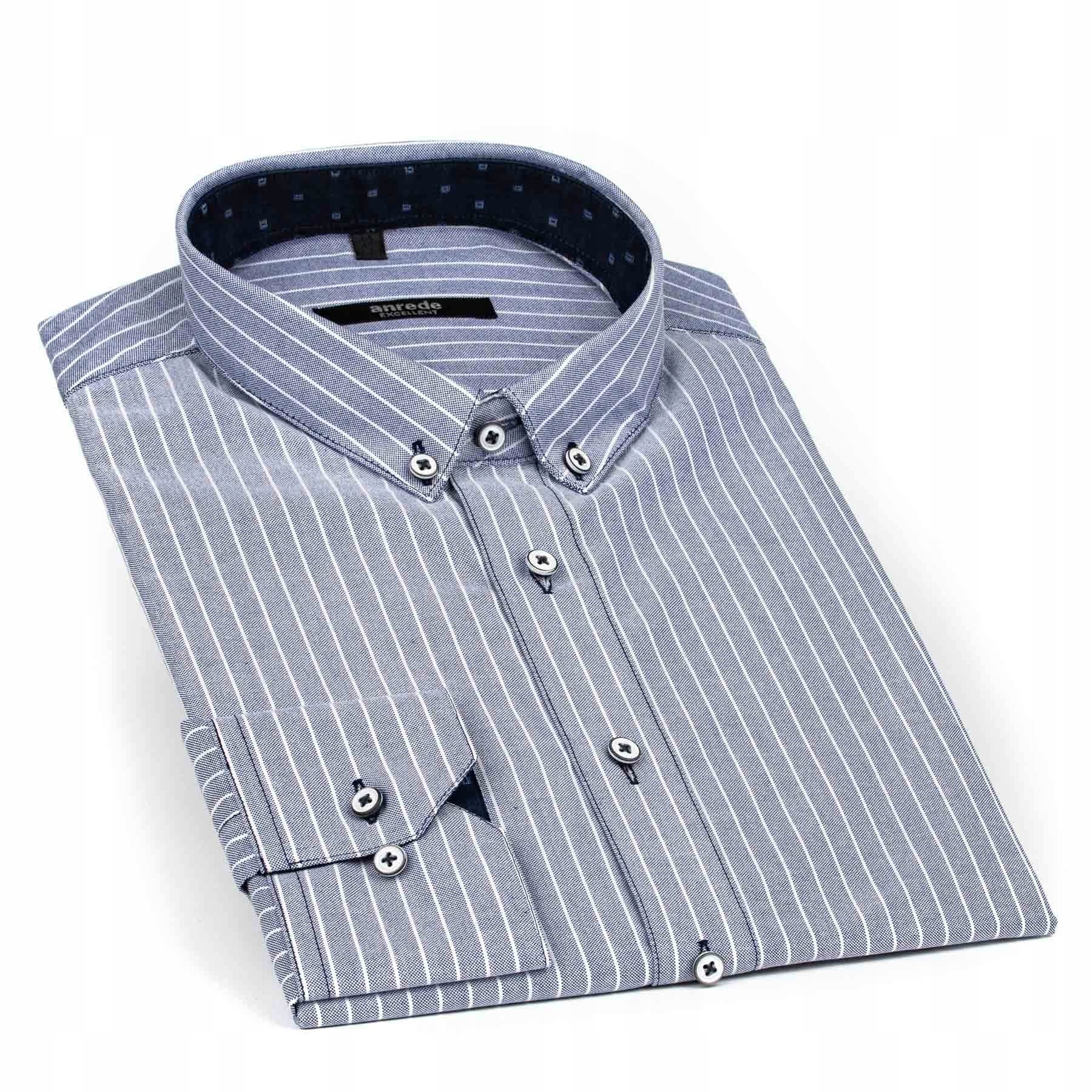 Luxusní pánská košile Anrede Šohaj Strážnice, modrá silný proužek 5846…