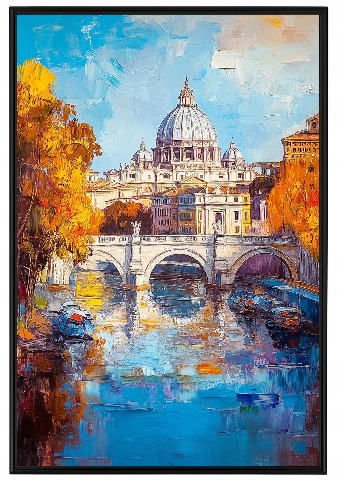 Rámeček S Hliníkovým Rámem Město Řím Plakát Bazilika Tibera Podzim 40x60