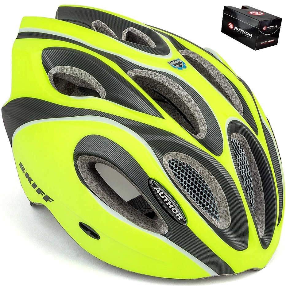 Kask rowerowy Author Skiff In-Molding 52-58cm żółto-czarny mat