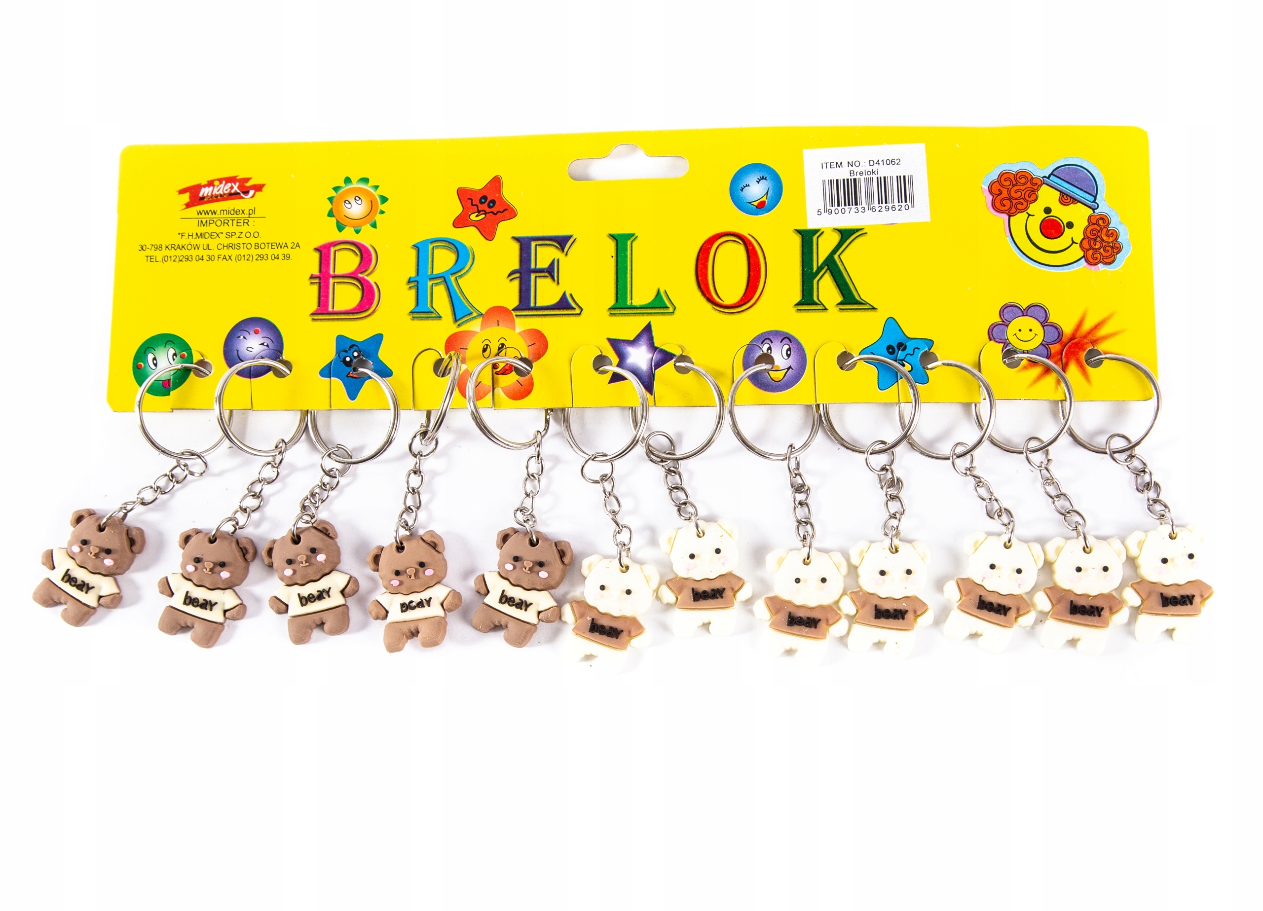 

Miś Kolorowy Brelok Do Kluczy Zawieszka 12SZT