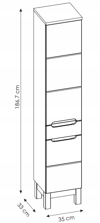 Wysoki słupek łazienkowy BALI GRAFIT 800 stojący Kod producenta bali800