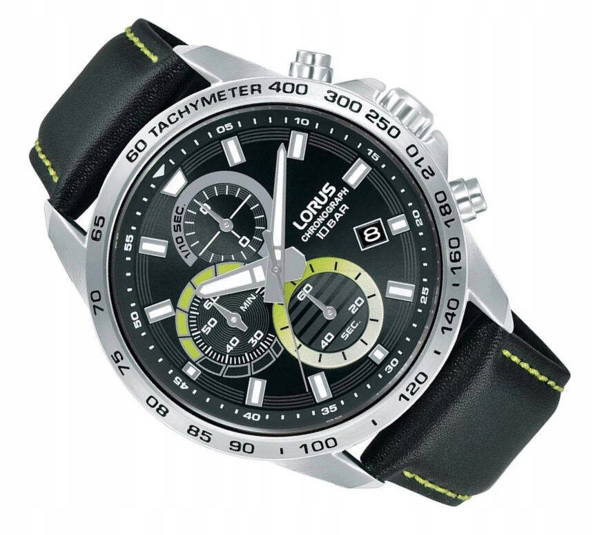 Stříbrné Vodotěsné Pánské Hodinky Lorus Sport Chronograf RM359JX9 Datumovka