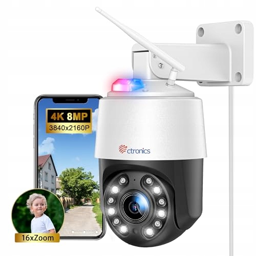 Vonkajšia Otočná Ip Kamera WiFi 2.4/5GHz 4K 8MPx 8MP 16×ZOOM