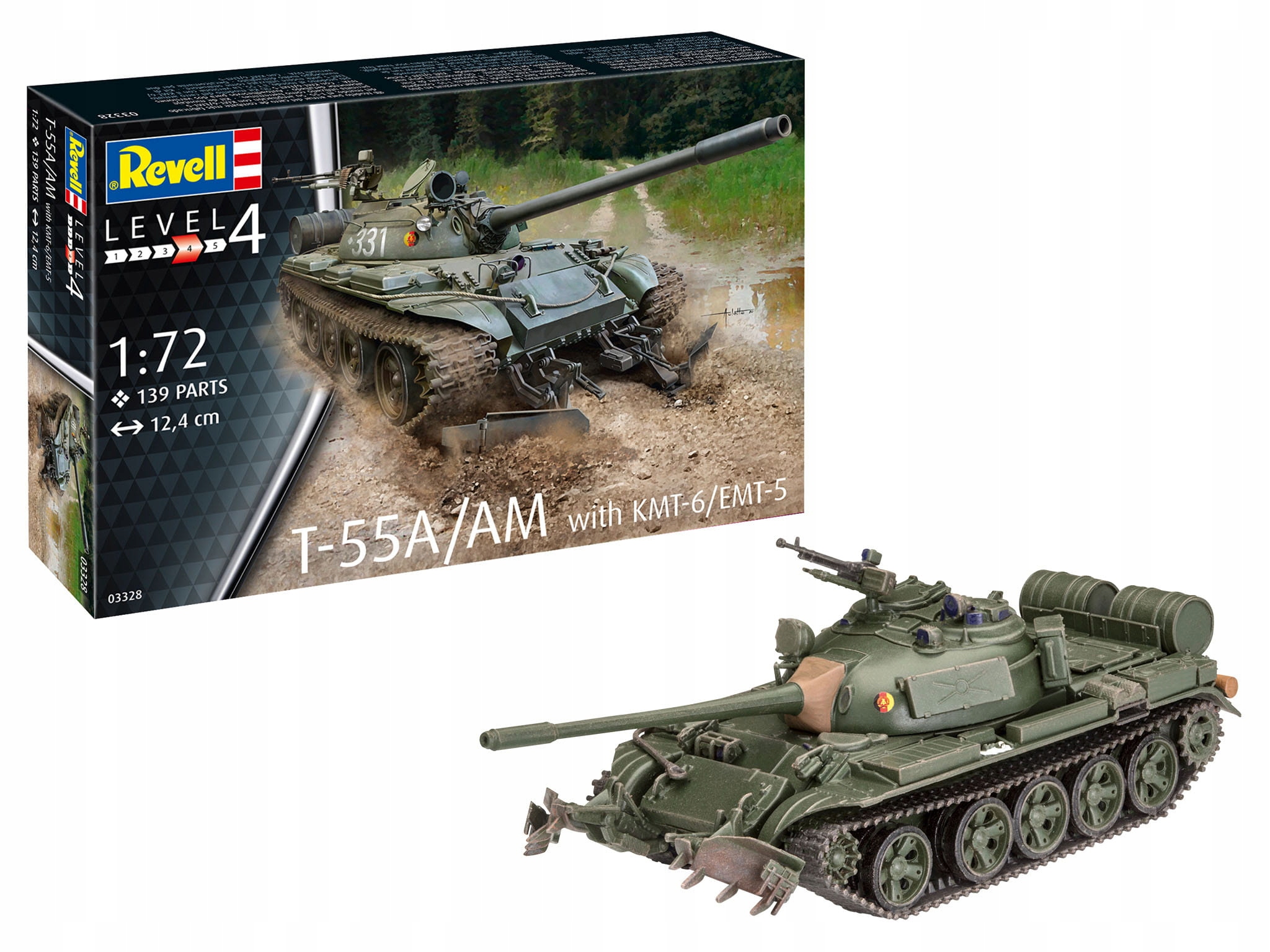 Revell 03328 1/72 T-55A/AM s KMT-6/EM