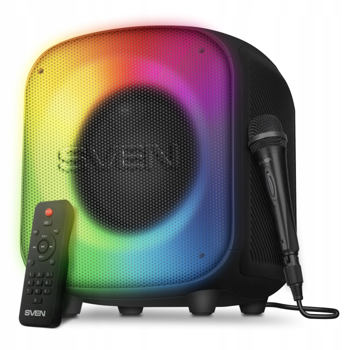 Sven PS-555 bezdrátový přenosný reproduktor 65W bluetooth karaoke mikrofon