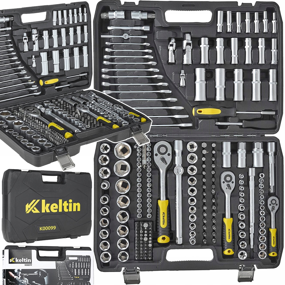 Sada Nástavcových Kľúčov Bity Nadstavce Ploché 1/4 3/8 1/2 216 ks