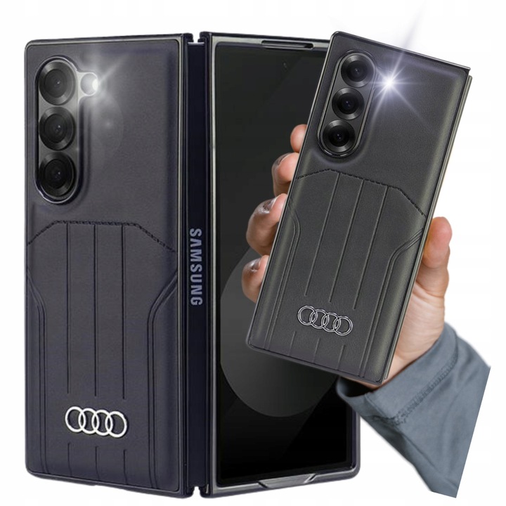 Etui Audi Synthetic Leather MagSafe do Galaxy Z Fold6, Skórzana Obudowa