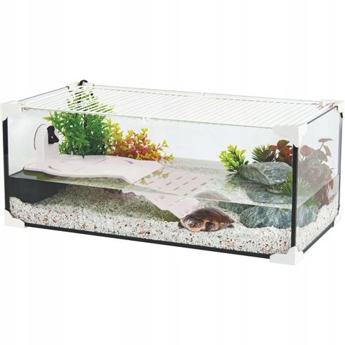 TERRARIUM AKWARIUM DLA Ż&Oacute;ŁWIA KARAPAS 60 ZESTAW BIAŁY