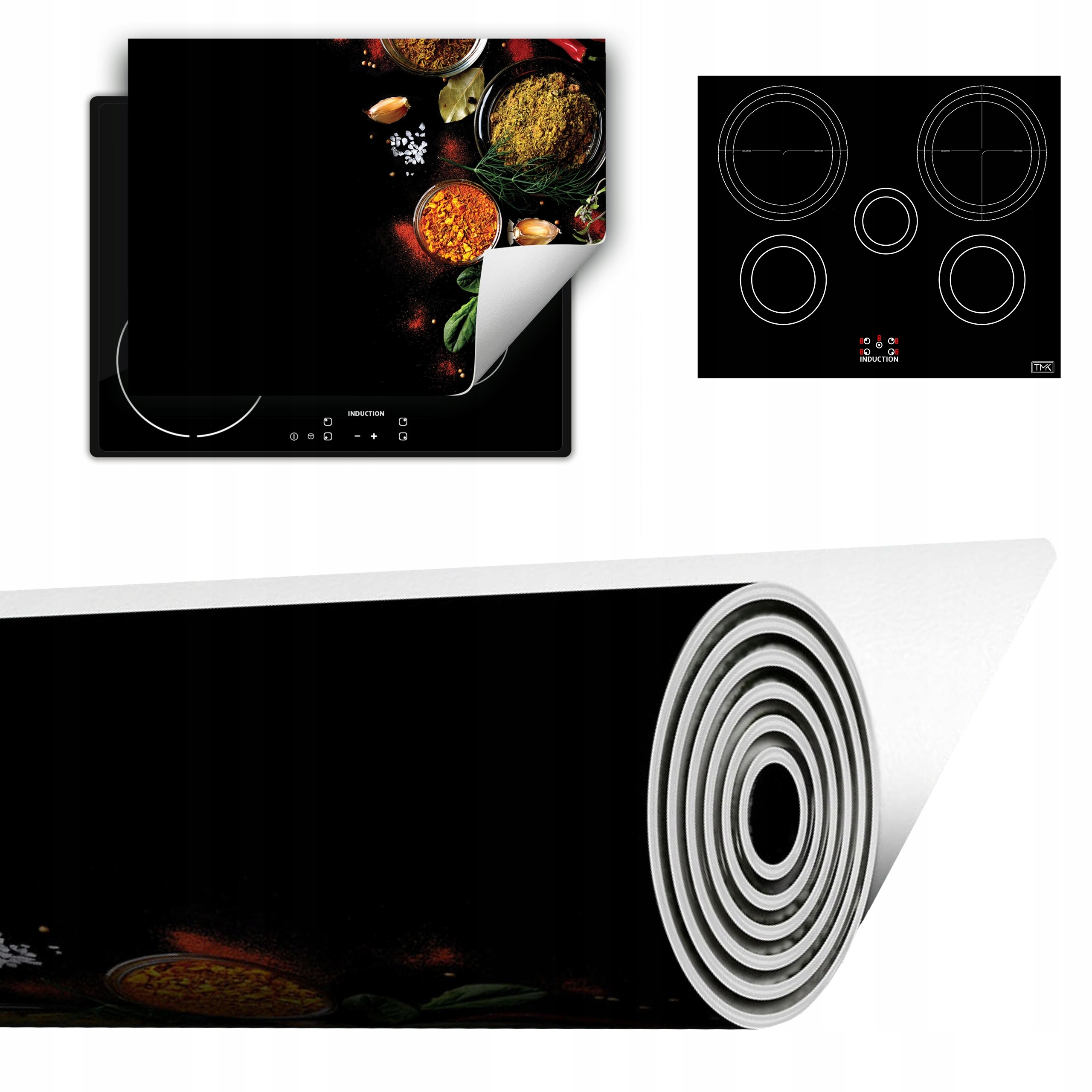 Vinylová Podložka Do Kuchyně Více Místa 70x52 černá koření