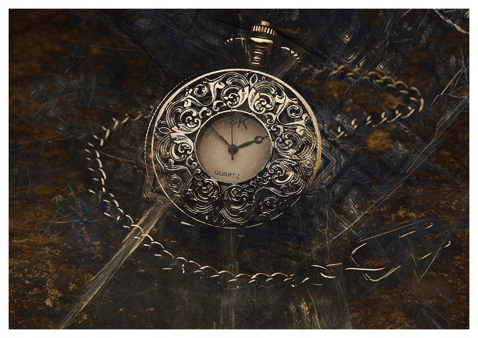 Fototapeta Kapesní hodinky Starožitný luxus na zdi 208x146 lepidlo