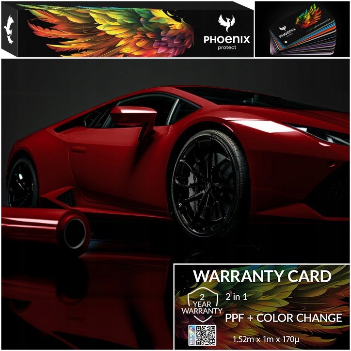Kolorowa Folia PPF Phoenix Protect Zmiana Koloru Auta Liquid Metal Red