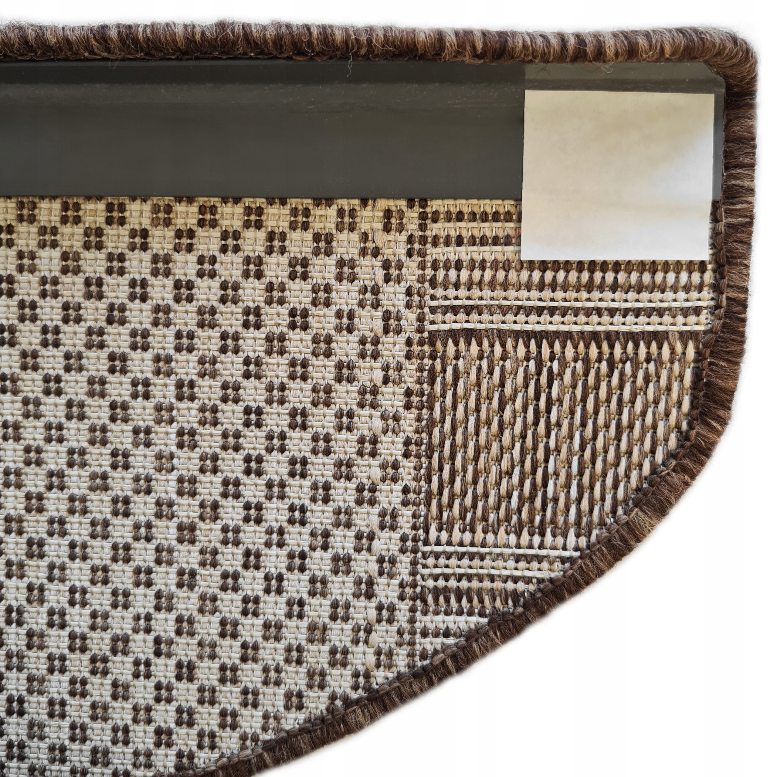 NAKŁADKA NA SCHODY DYWANIKI SZNURKOWE TKANE NA PŁASKO BRĄZOWE STOPKI 64x24 Kształt półokrągły