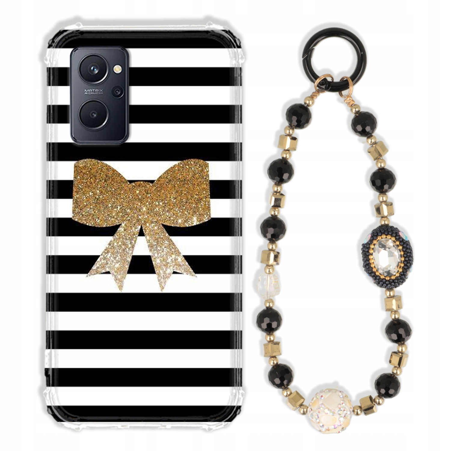 Pouzdro Pro Realme 9i Case Antishock Zirkony Černo Zlaté Odolné| Silné