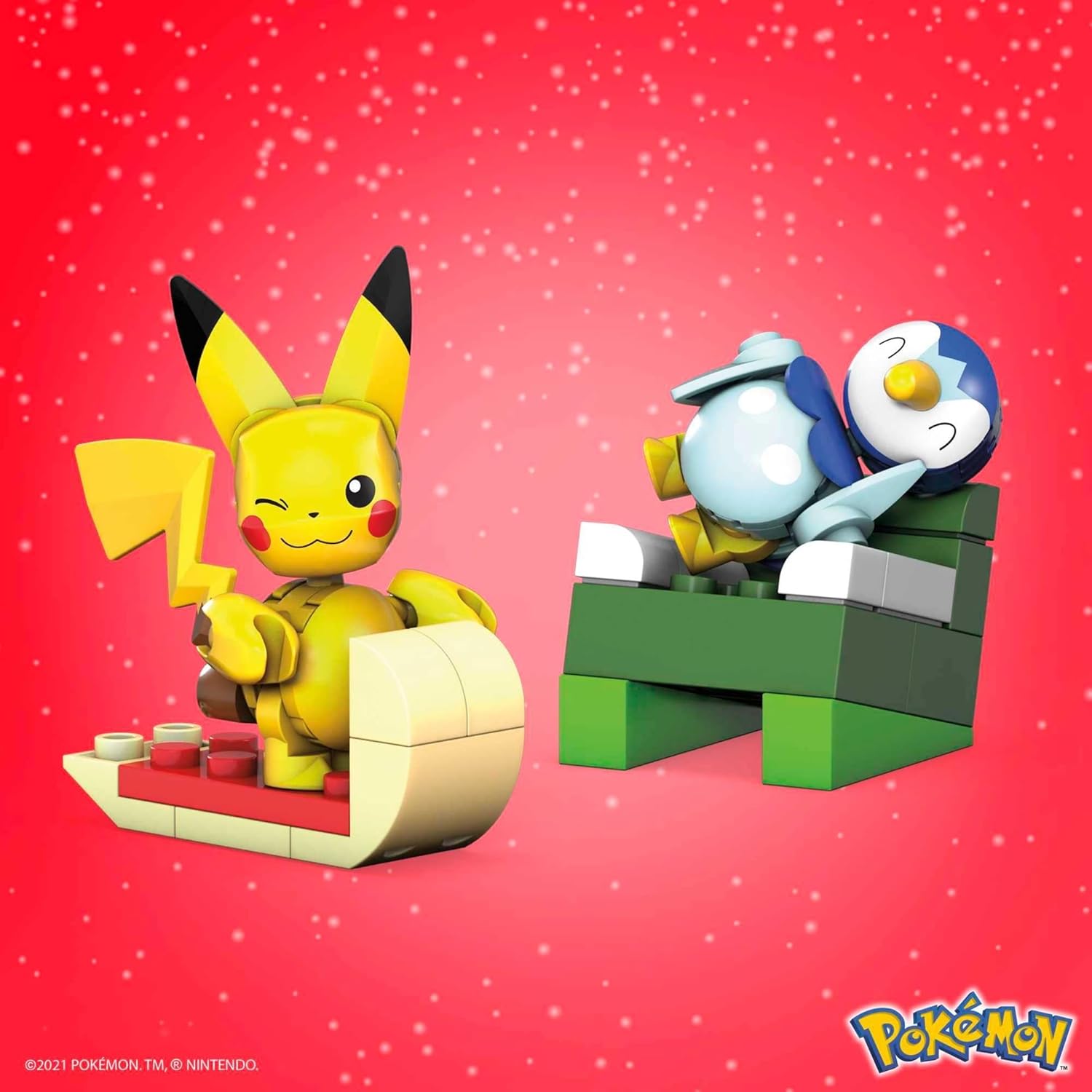 Адвент-календарь MEGA Pokemon GYG99, 202 детали, фигурки Pikachu и Piplup, от 6 лет — фото 5
