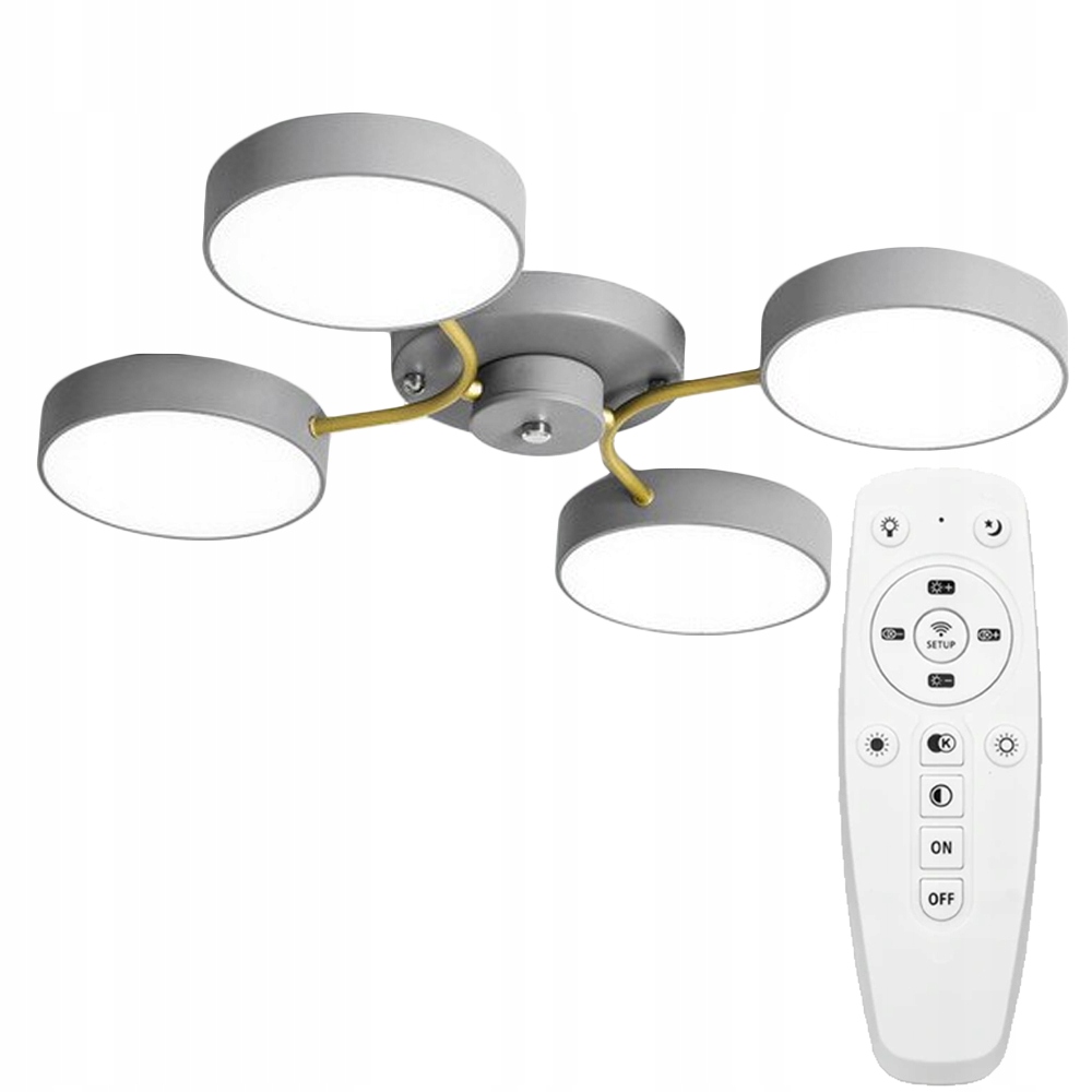 

Lampa Sufitowa Nowoczesna Duża Grey Gold Led