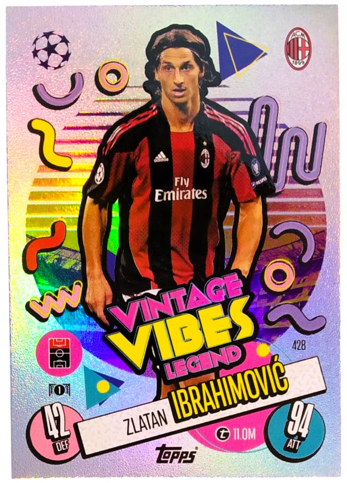 Topps Match Attax 2024-2025 Vintage Vibes Legend 428 Ibrahimovic Ac Milan