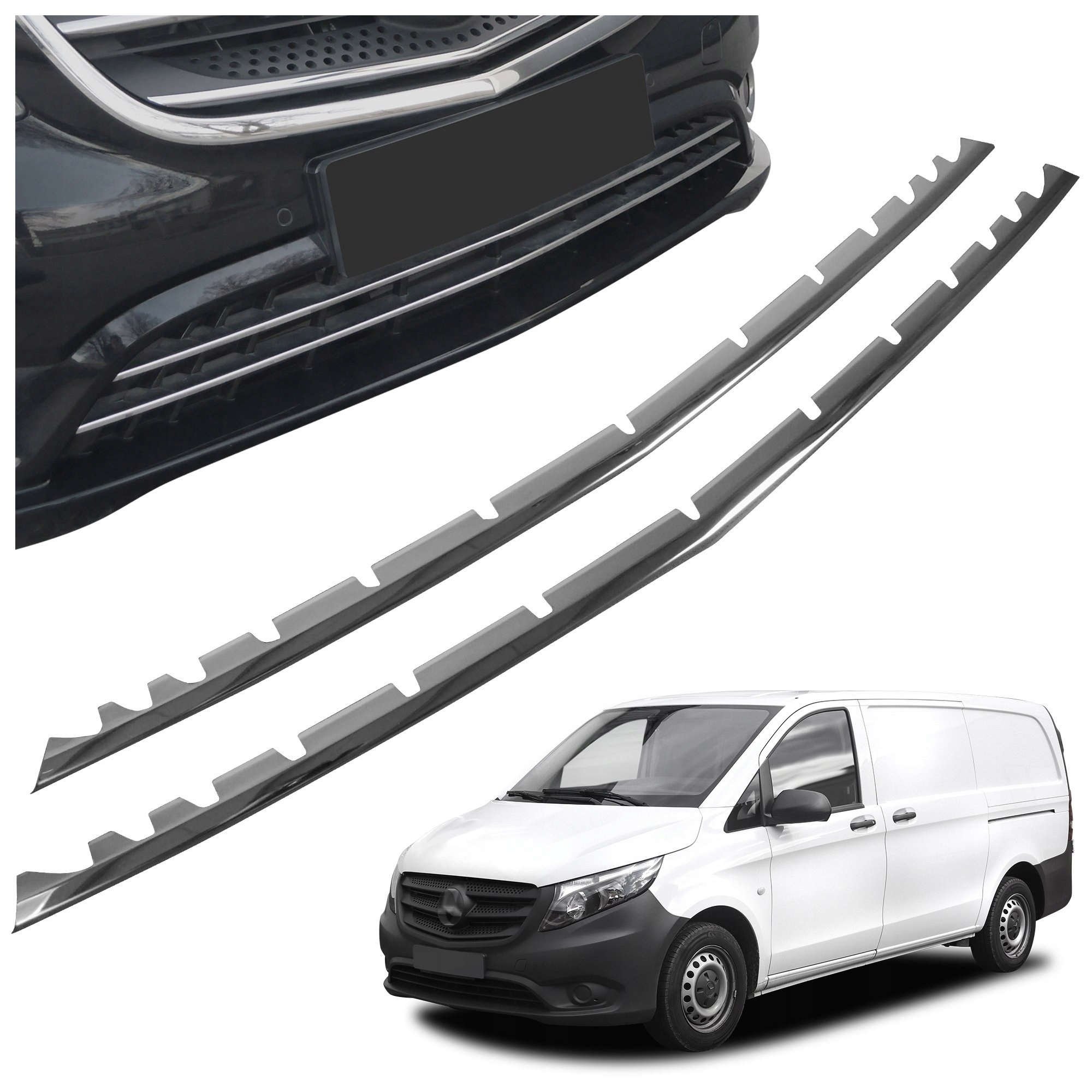 Lišty atrapy predného nárazníka pre Mercedes-benz Vito III W447 2014-2019