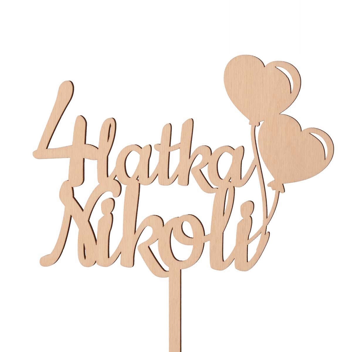 TOPPER TORT NAPIS URODZINY BALON SERCA IMIĘ LICZBA