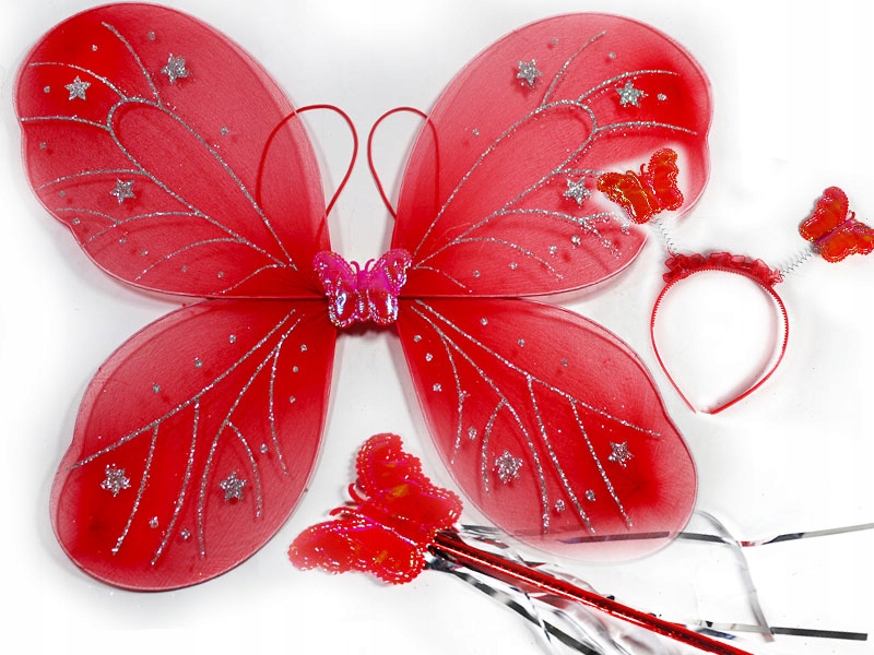 STRÓJ MOTYLA MOTYLEK MOTYL SKRZYDŁA OPASKA RÓŻDŻKA